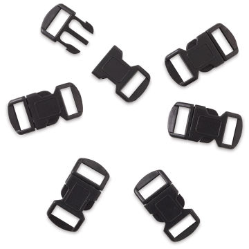 John Bead Craft Paracord Buckles - Set of 12 mm Black buckles with one detached