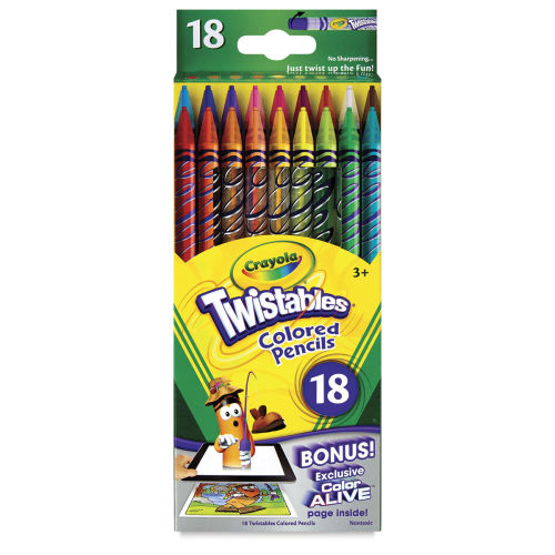 Crayola Twistables Colored Pencil Set - Vibrant Colors, Set of 18
