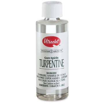 Utrecht Gum Turpentine - Front view of 4 oz bottle