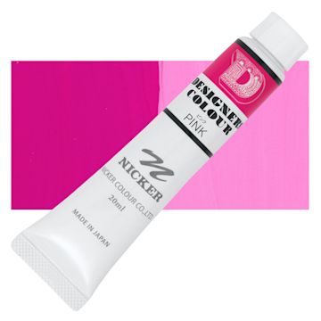 Open in modal - Nicker Designers Color Gouache - Pink, 20 ml tube and swatch
