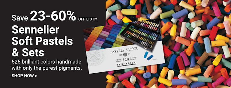 Save 23-60% off list. Sennelier Soft Pastels and Sets. 525 brilliant colors handmade with only the purest pigments