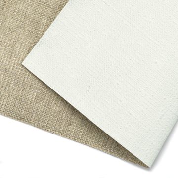 Open in modal - Claessens Universal Primed Linen Canvas Roll - Style 160, Medium Smooth, Acrylic Primed, 60" x 5-1/2 yds, close-up of canvas