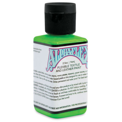 Alpha6 AlphaFlex Textile and Leather Paint - Electroshock Green, 74 ml, Bottle