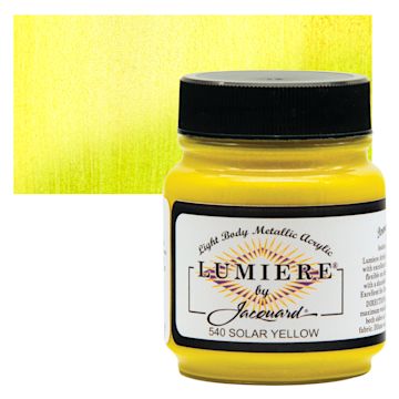 Open in modal - Jacquard Lumiere Acrylic - Solar Yellow, 2.25 oz Jar and swatch