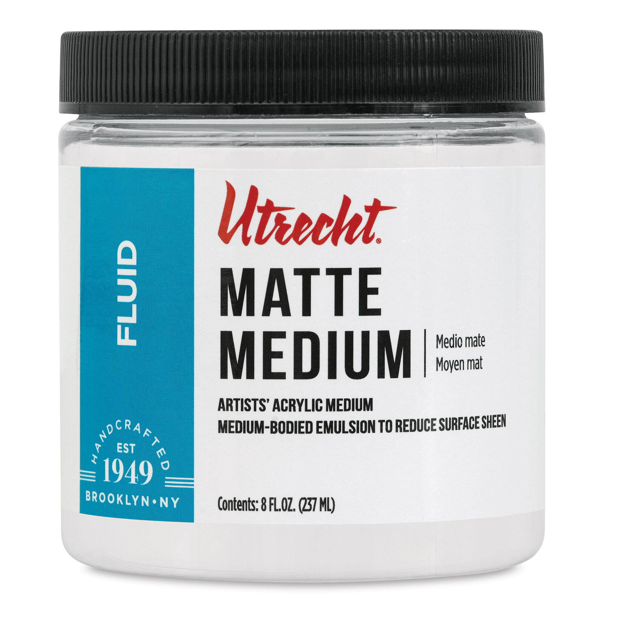 Utrecht Artists' Acrylic Fluid Medium - Matte Medium, 4 oz Jar