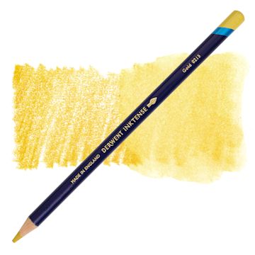 Open in modal - Derwent Inktense Pencil - Gold, swatch and pencil