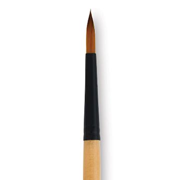 Open in modal - Dynasty Black Gold Brush - Fine Round, Long Handle, Size 12 close up
