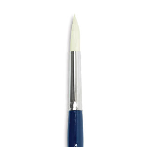 Silver Brush Bristlon Stiff White Synthetic Brush - Round, Size 8, Short Handle (close-up)