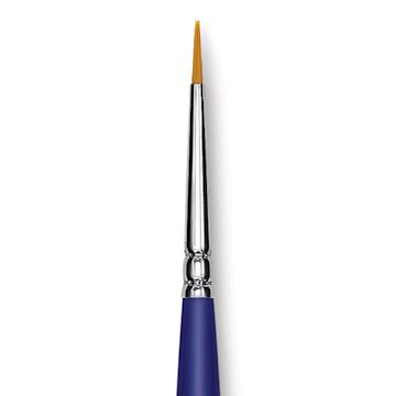 Open in modal - Blick Scholastic Golden Taklon Brush - Round, Long Handle, Size 0 close up