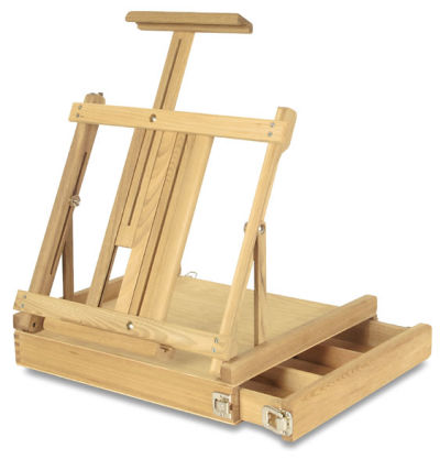 Ravenna Table Sketchbox Easel - Natural finish Easel shown open and with mast extended