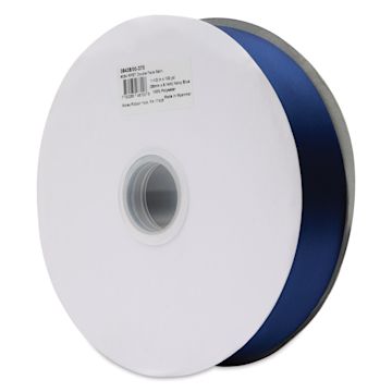 Open in modal - Morex Recycled Double Faced Satin Ribbon - Navy, 1-1/2" x 100 yd, at an angle