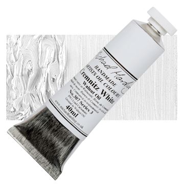 Open in modal - Michael Harding Artists Oil Paint - Cremnitz White (Walnut Oil), 40 ml tube and swatch
