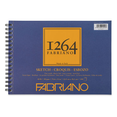 Fabriano 1264 Sketch Pad, 9" x 12", Spiral, 100 Sheets, Landscape
