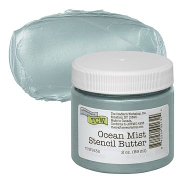 Open in modal - Stencil Butter Acrylic Paint - Ocean Mist, 2 oz, Jar and swatch