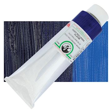 Open in modal - Old Holland Classic Oil Color - Old Holland Blue, 225 ml tube and swatch
