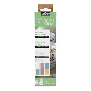 Pebeo Vitrea Paint - Initiation Set, Set of 6, Pastels, 20 ml, Bottles (In packaging)