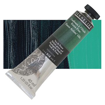 Open in modal - Sennelier Artists' Extra Fine Oil Paint - Phthalo Green Cool, 40 ml tube and swatch