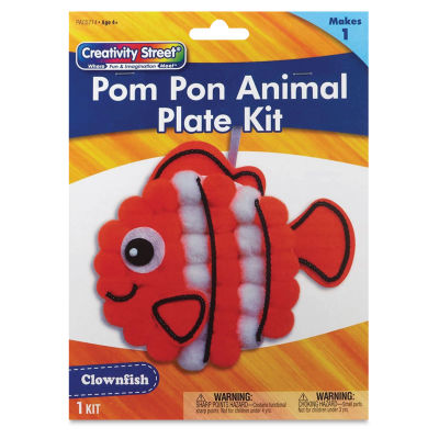 Creativity Street Pom Pon Animal Plate Kit - Clownfish (front of packaging)