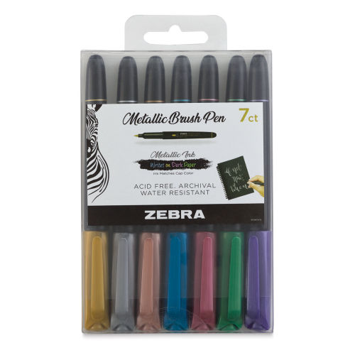7pk Brush Pens - Zebra