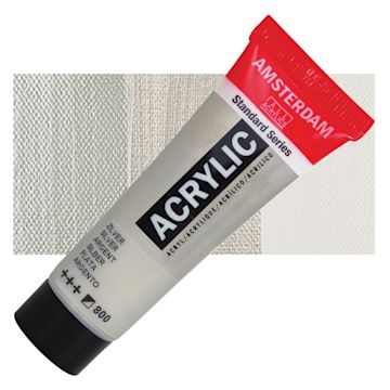 Open in modal - Amsterdam Standard Series Acrylic - Metallic Silver, 20 ml Tube and swatch
