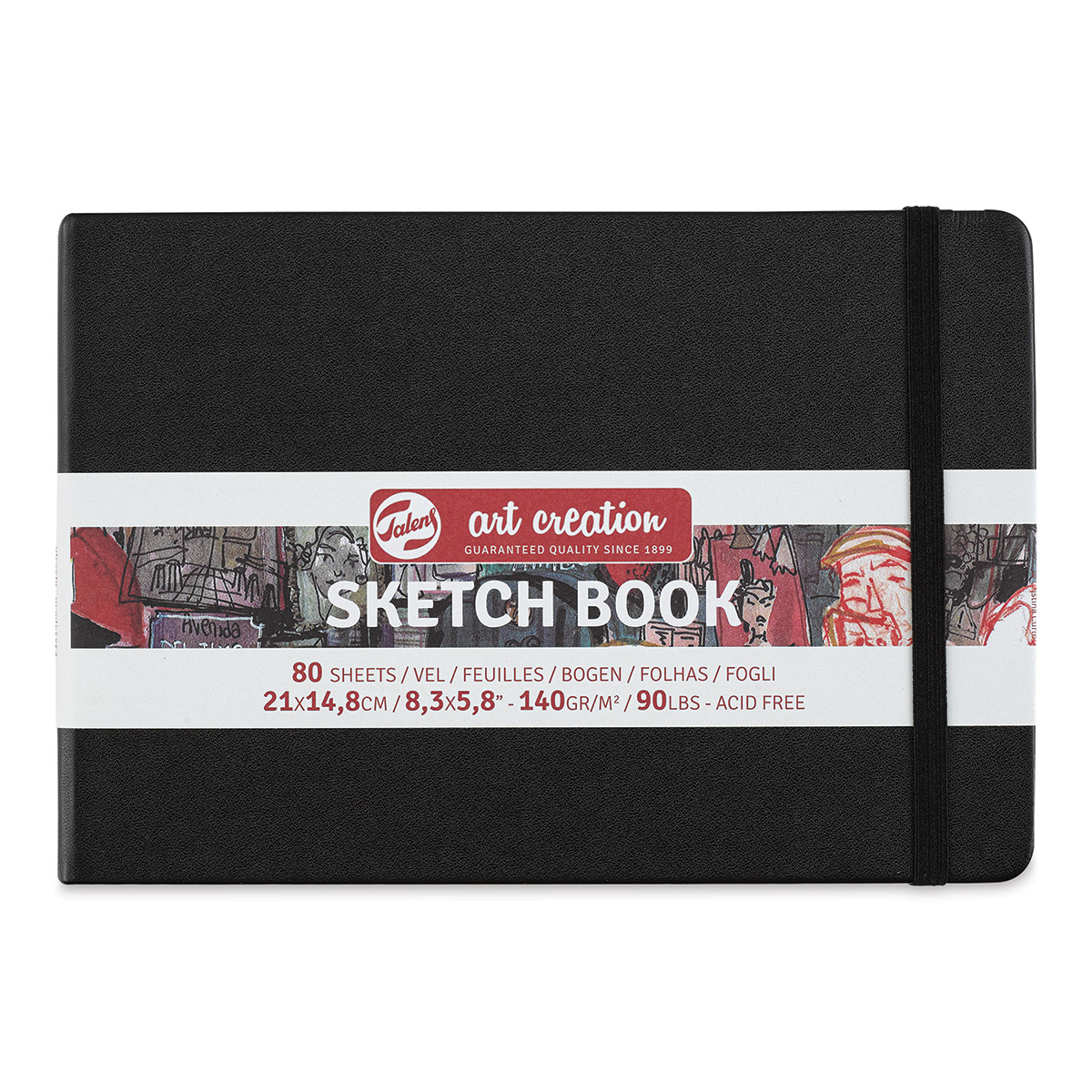 Talens Art Creations Sketchbook - Black, 5.8 x 8.3, Landscape