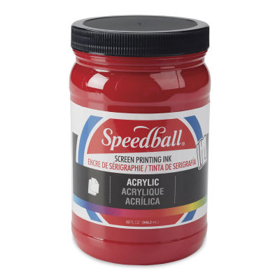 Speedball Permanent Acrylic Screen Printing Ink - Dark Red, Quart