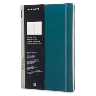 Moleskine Pro Collection Workbook - Green Hardcover Lined Workbook shown upright