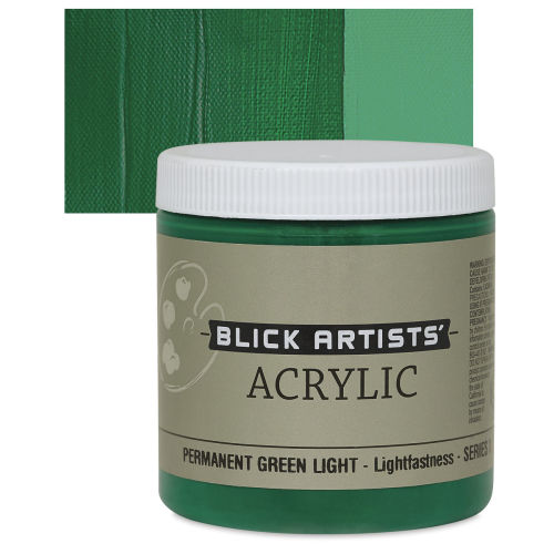 Blick Studio Acrylics - Green Light Permanent, 8 oz Tube