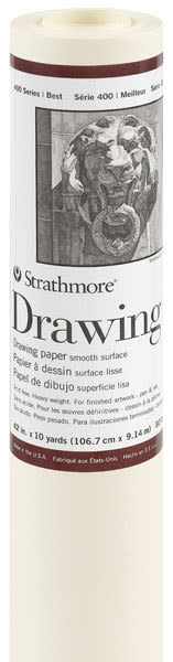 Strathmore 400 Series Smooth Surface Drawing Roll - Shown upright with label
