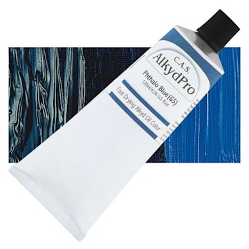 Open in modal - CAS AlkydPro Fast-Drying Alkyd Oil Color - Phthalo Blue Green Shade, 120 ml tube and swatch