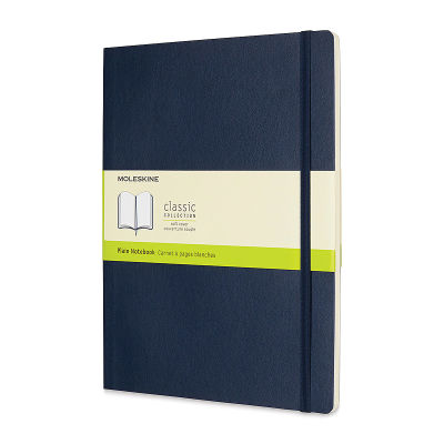 Moleskine Classic Soft Cover Notebook - Sapphire Blue, Blank, 9-3/4" x 7-1/2"