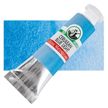 Open in modal - Old Holland Classic Artist Watercolor - Cerulean Blue Light, 6 ml tube and swatch