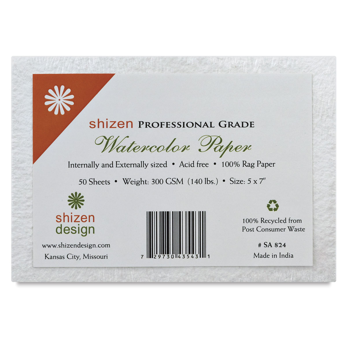 Shizen Design Watercolor Paper Packs- Square Sheets Black
