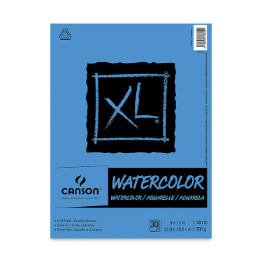 Canson XL Watercolor Pad - 9'' x 12'', Euro Fold, 30 Sheets