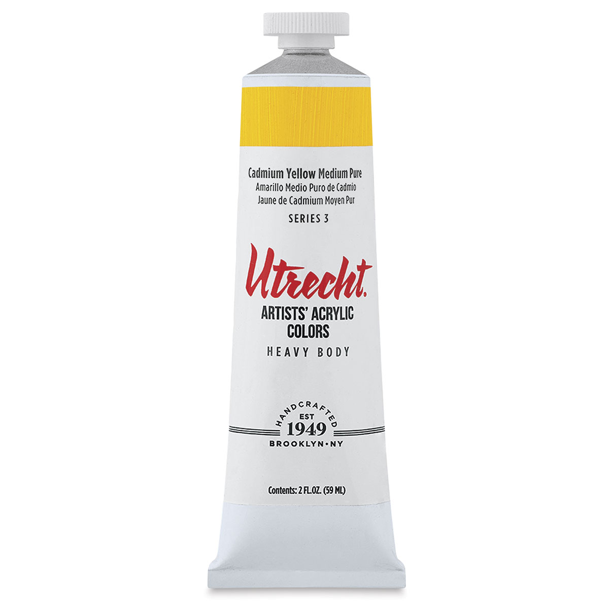 Utrecht Artists' Acrylic Paint - Cadmium Yellow Medium, 5 oz tube