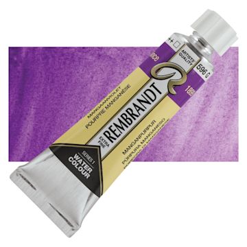 Open in modal - Rembrandt Artist Watercolor - Manganese Violet, 10 ml tube and swatch