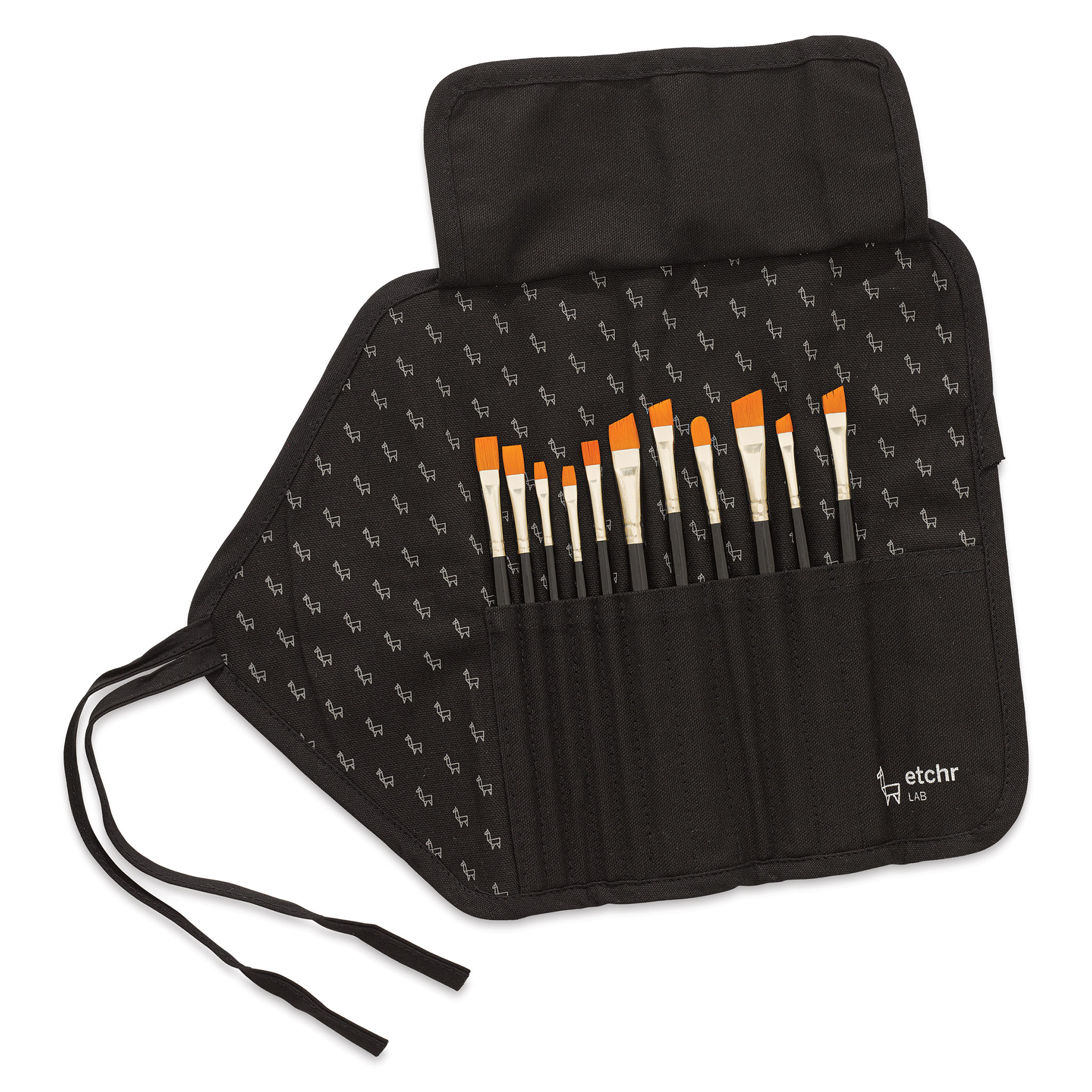 Etchr Roll-Up Brush Pouch - Black