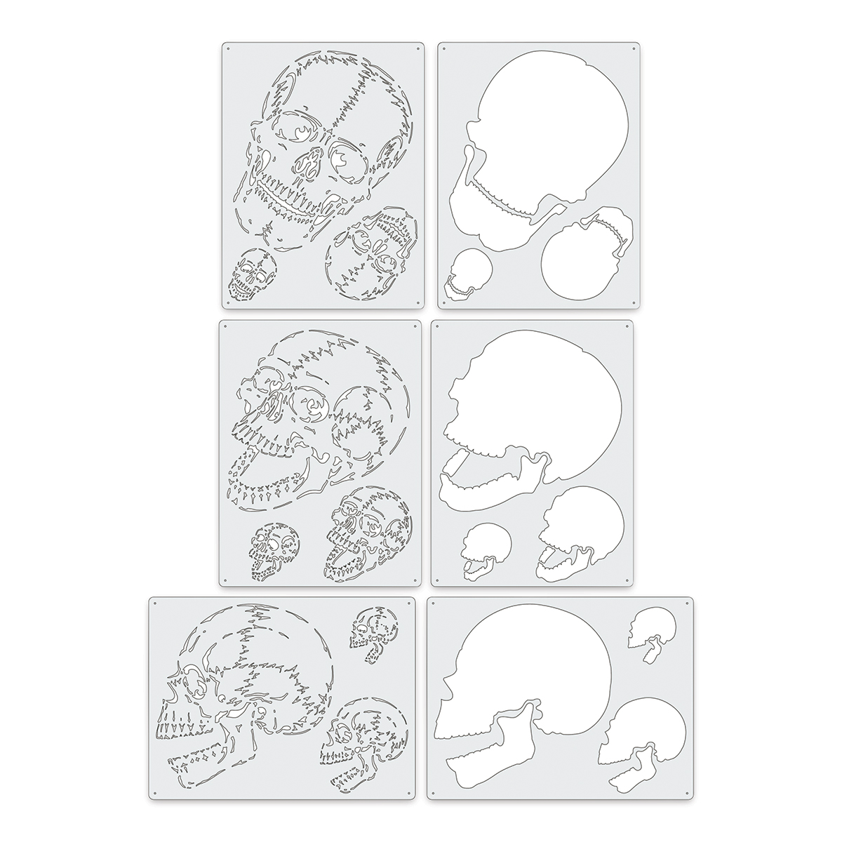 Iwata Artool Freehand Template - Set Of 3, Horror Of Skull Master Mini ...