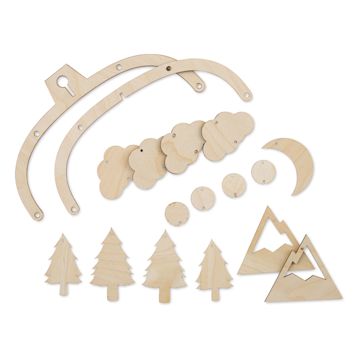 Open in modal - Leisure Arts Wood Mobile Pacific Northwest Kit (Kit contents)