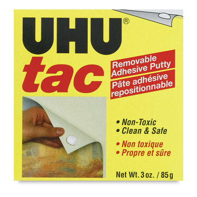 UHU Tac Removable Adhesive Putty - Front of package of 3oz Adhesive putty