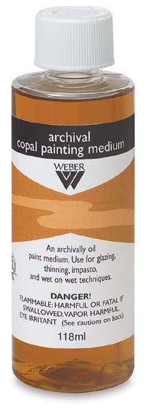 Weber Oil Copal Medium, 16oz. Front of bottle.
