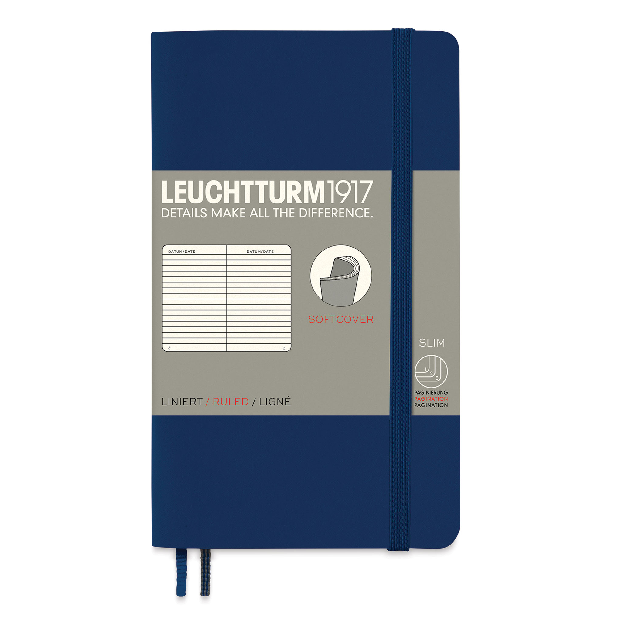 Leuchtturm1917 A6 Pocket Softcover Ruled Notebook - Navy