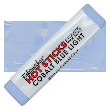 Open in modal - Enkaustikos Hot Sticks Encaustic Wax Paint - Cobalt Blue Light, 13 ml stick and swatch