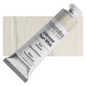 Open in modal - Williamsburg Handmade Oil Paint - Iridescent Pearl White, 37 ml tube and swatch