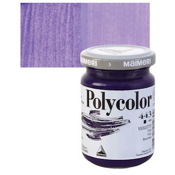 Open in modal - Maimeri Polycolor Vinyl Paint - Violet, 140 ml Jar and swatch