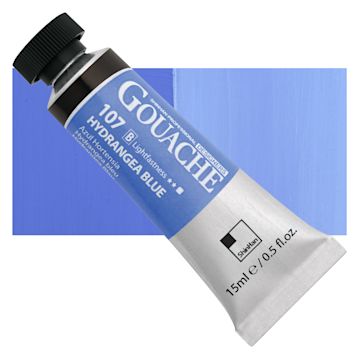 Open in modal - ShinHan Professional Designers Gouache - Hydrangea Blue, 15 ml tube and swatch