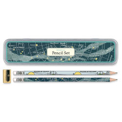 Cavallini Celestial Pencil Set (two pencils, sharpener and tin)