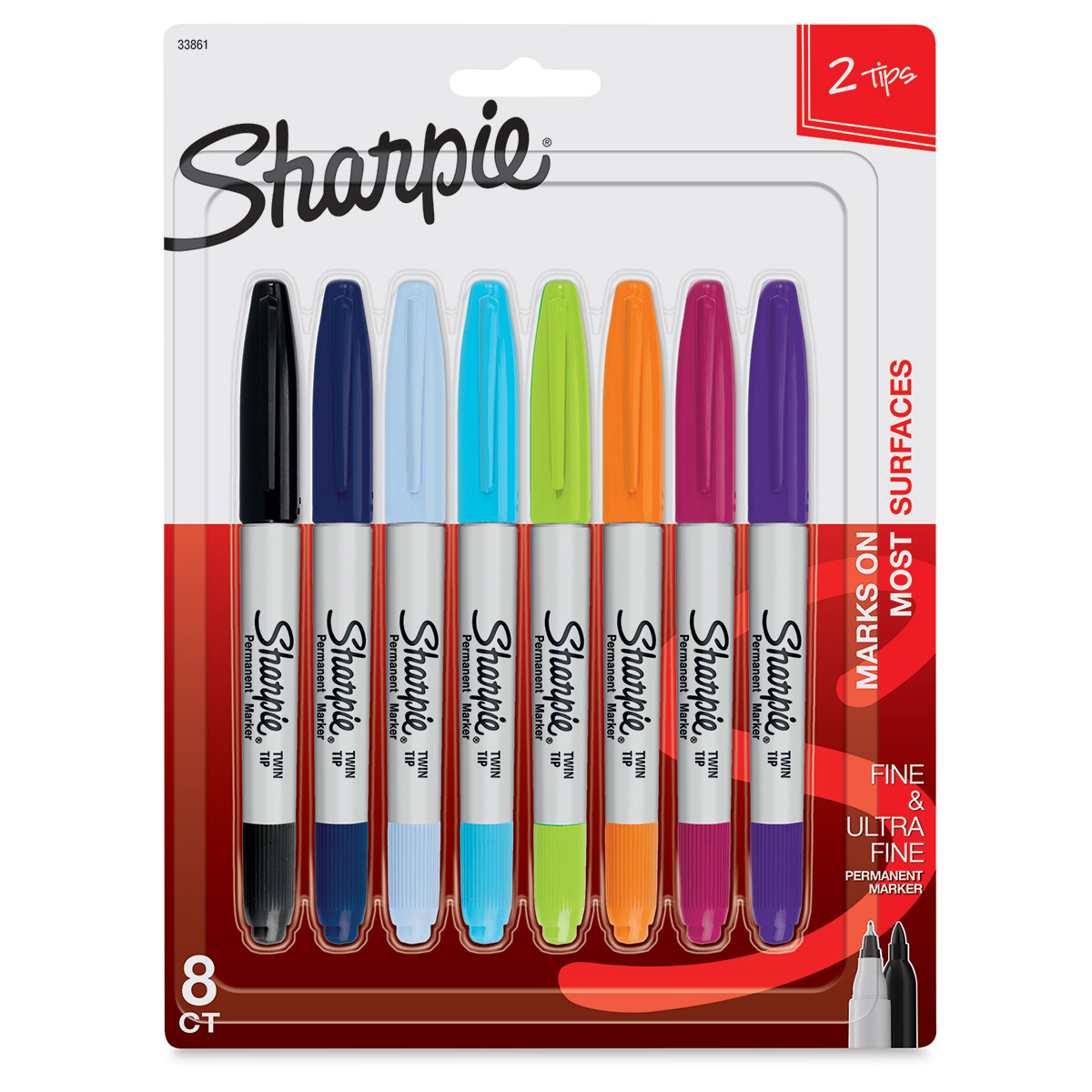 Sharpie Brush Twin Permanent Markers - Fine, Broad, Ultra Fine Marker