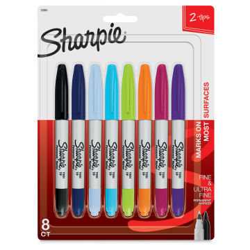 Sharpie Twin Tip Markers-Set of 8 Colors  Outside of Package
