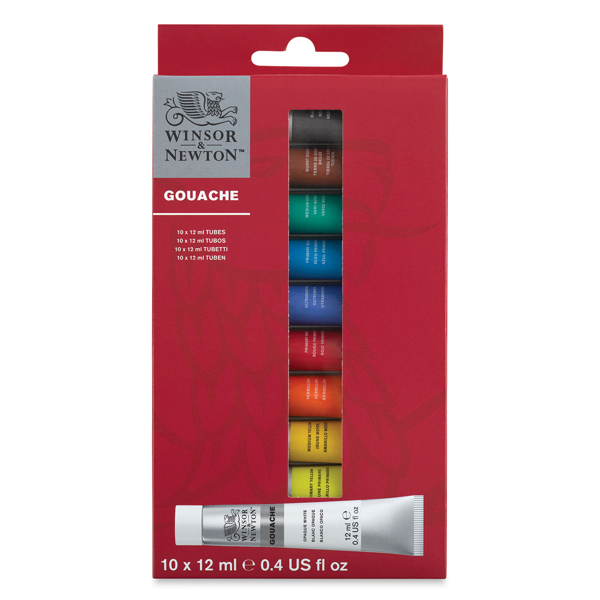 Winsor & Newton Gouache - Set of 10, Assorted Colors, 12 ml, Tubes